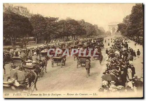 Cartes postales Paris L'Avenue du Bois de Boulogne Retour des Courses