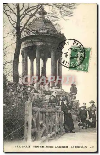 Cartes postales Paris Parc des Buttes Chaumont Le Belvedere