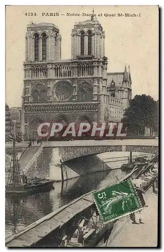 Cartes postales Paris Notre Dame et Quai St Michel