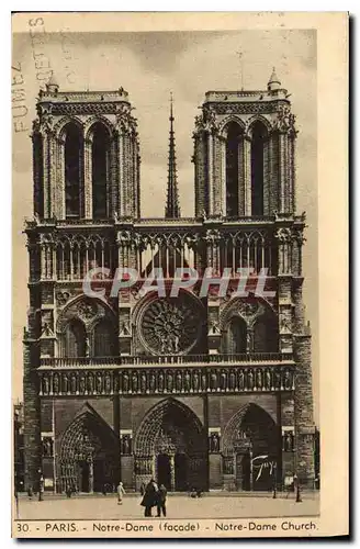 Cartes postales Paris Notre Dame Facade