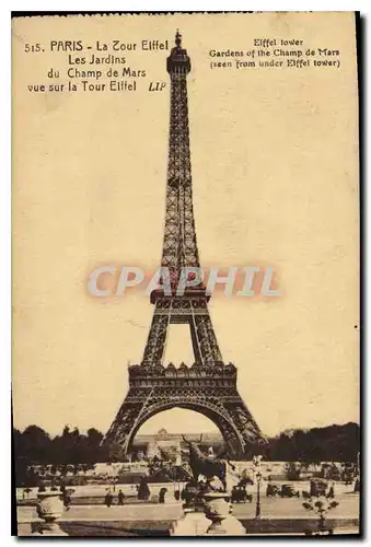 Ansichtskarte AK Paris La Tour Eiffel Les Jardins du Champ de Mars vue sur la Tour Eiffel