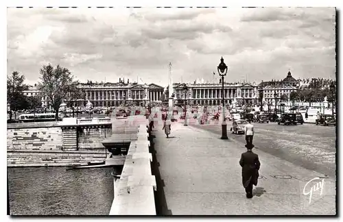 Ansichtskarte AK Paris et ses Merveilles Le Pont et la Place de la Concorde Au centre de la place obelisque de Lo