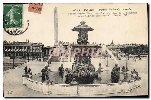 Cartes postales Paris Place de la Concorde D'Abord appelee Place Louis XV puis place de la Revolution