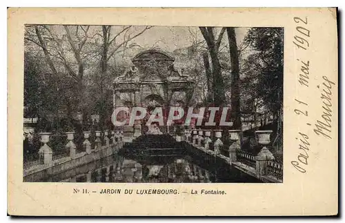 Cartes postales Jardin du Luxembourg La Fontaine