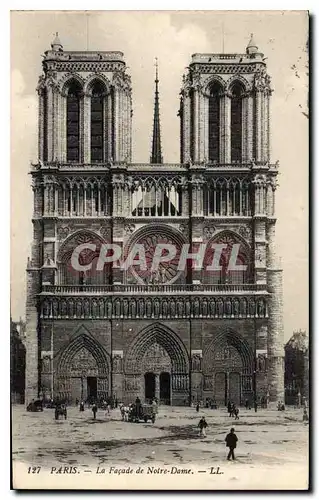 Cartes postales Paris La Facade de Notre Dame