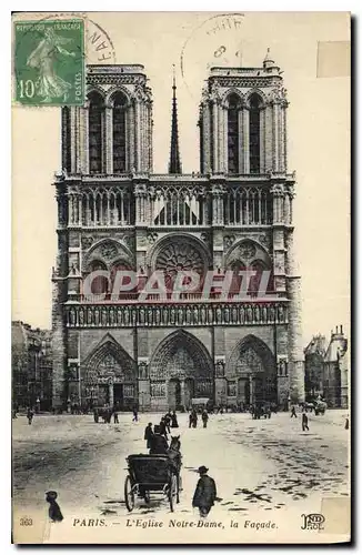 Cartes postales Paris l'Eglise Notre Dame la Facade