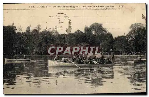 Cartes postales Paris Le Bois de Boulogne Le Lac et le Chalet des Iles