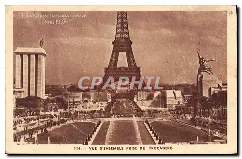 Cartes postales Vue d'Ensemble prise du Trocadero Exposition internationale Paris 1937