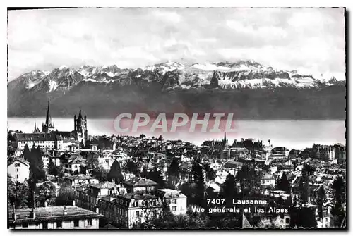 Cartes postales Lausanne Vue generale et les Alpes