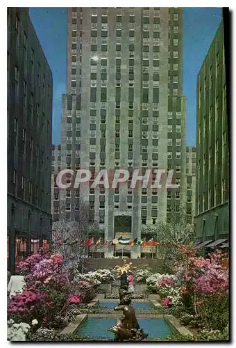 Moderne Karte The channel gardens in Spring dress at Rockefeller Center New York City