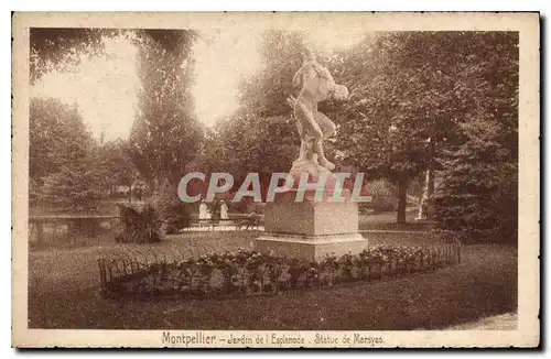 Moderne Karte Montpellier Jardin de l'Esplanade Statue de Marsyas