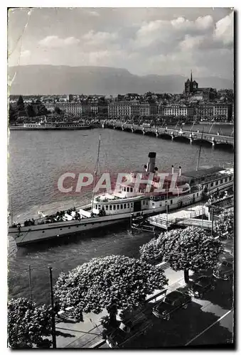 Moderne Karte Geneve Debarcadere du Quai du Mont Blanc et la Ville