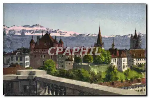 Moderne Karte Lausanne le chateau et la Cathedrale