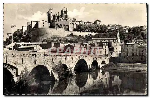 Cartes postales moderne Beziers le vieux Pont et la cathedrale