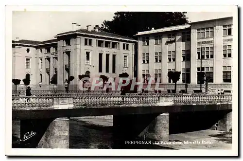 Moderne Karte Perpignan le palais Consulaire et la Poste