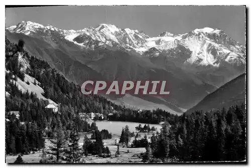 Moderne Karte Le Lac Champex et le Massif des Combins