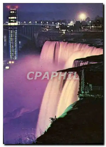 Moderne Karte American Falls illuminated Niagara Falls