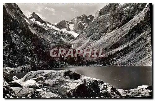 Moderne Karte Les Pyrenees Le Lac de Gaube Au fond Massif de Vigenemale