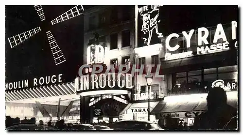 Cartes postales moderne Paris Le Moulin Rouge la nuit