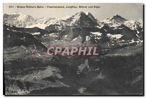 Moderne Karte Broenz Rothorn Bahn Fiescherwand Jungfrau Monch und Eiger