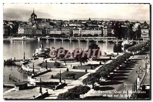 Moderne Karte Geneve Quai de Mont Blanc et vue sur la Ville