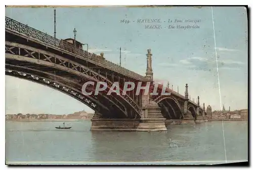 Moderne Karte Mayence Le Pont Principal Mainz Die Hausbruch