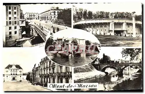Cartes postales moderne Mont de Marsan Place de Marche le Theatre Confluent au Midou l'Hotel de Ville