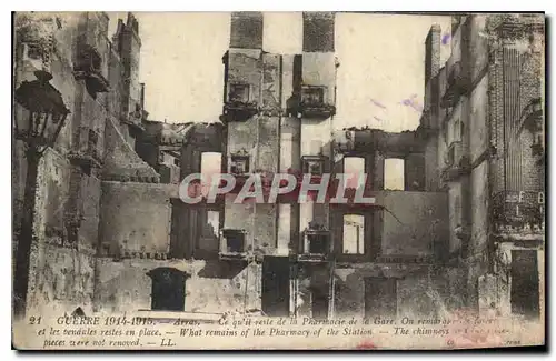 Cartes postales Guerre 1914 1945 Arras Ce quit de la Pharmacie de la Gare