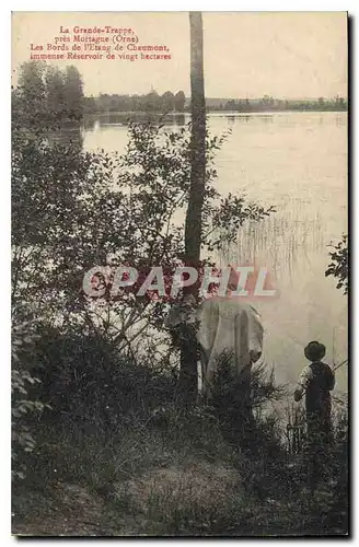 Ansichtskarte AK La Grande Trappe pres Mortagne Orne Les Bords de l'Etang de Chaumont immense Reservoir de vingt
