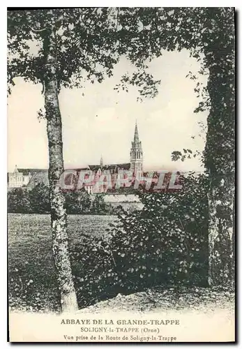 Ansichtskarte AK Abbaye de La Grande Trappe Soligny la Trappe Orne Vie prise de la Route de Soligny la Trappe