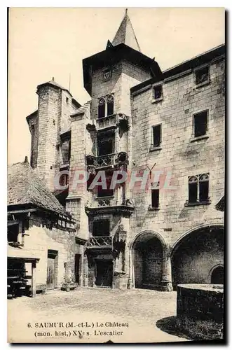 Cartes postales Saumur M et L Le Chateau L'Escalier