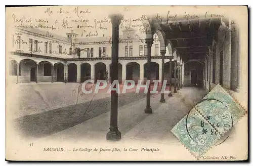 Cartes postales Saumur Le College de Jeunes Filles la Cour Principale