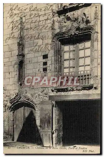 Cartes postales Saumur Chateau de la Reine Cecile Porte et Femetre