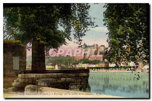 Ansichtskarte AK Saumur Maine et Loire Paysage sur la Loire et le Chateau