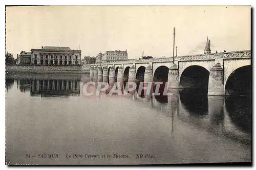 Cartes postales Saumur Le Pont Cessart et le Theatre