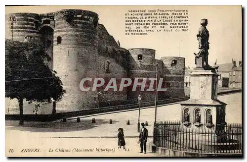 Cartes postales Angers Le Chataeu Monument Historique