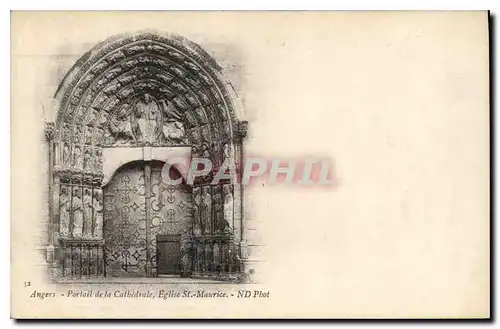 Cartes postales Angers Portail de la Cathedrale Eglise St Maurice