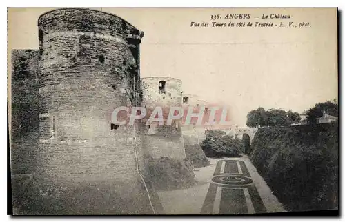 Ansichtskarte AK Angers Le Chateau Vue des Tours du Cote de l'Entree