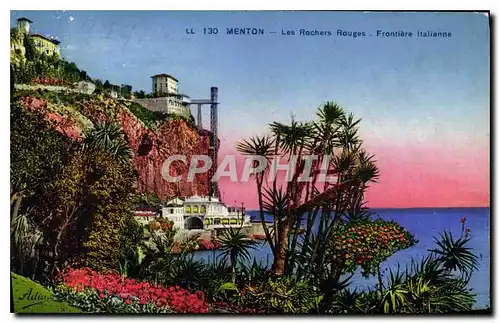 Cartes postales Menton Les Rochers Rouges Frontiere Italienne