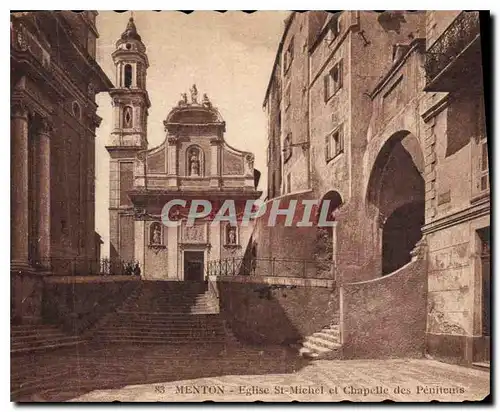 Cartes postales Menton Eglise St Michel et Chapelle des Penitents