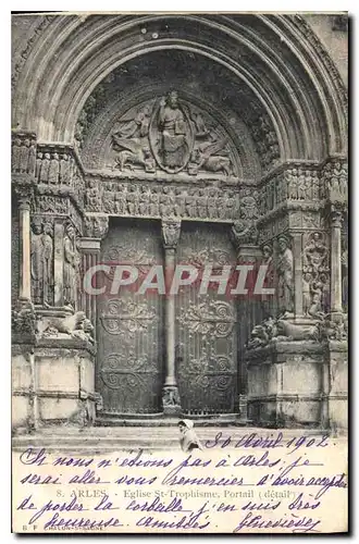 Cartes postales Arles Eglise St Trophime Portail Detail