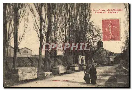 Cartes postales Arles Aux Aliscamps L'Allee des Tombeaux