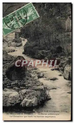 Cartes postales Environs de Villefort La Borne Pittoresque Le Chossezac qui coule en torrent impetueux