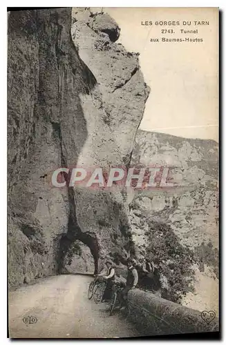 Ansichtskarte AK Les Gorges du Tarn Tunnel aux Baumes Hautes Velo cycle