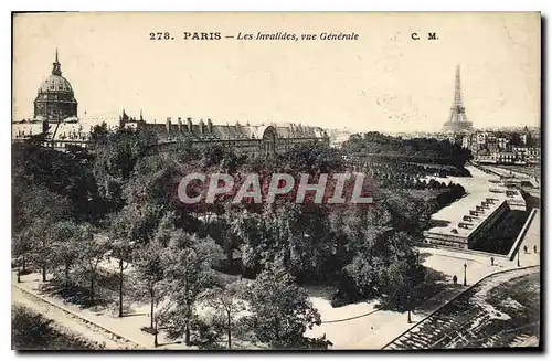 Cartes postales Paris Les Invalides vue Generale Tour Eiffel