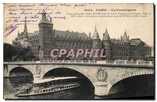 Cartes postales Paris La Conciergerie Bateau Peniche