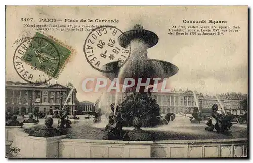 Cartes postales Paris Place de la Concorde