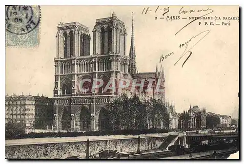 Cartes postales Paris Notre Dame La Facade