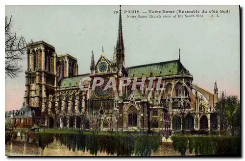 Cartes postales Paris Notre Dame Ensemble du Cote Sud