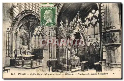 Cartes postales Paris Eglise Saint Etienne du Mont Chapelle et Tombeau de Sainte Genevieve